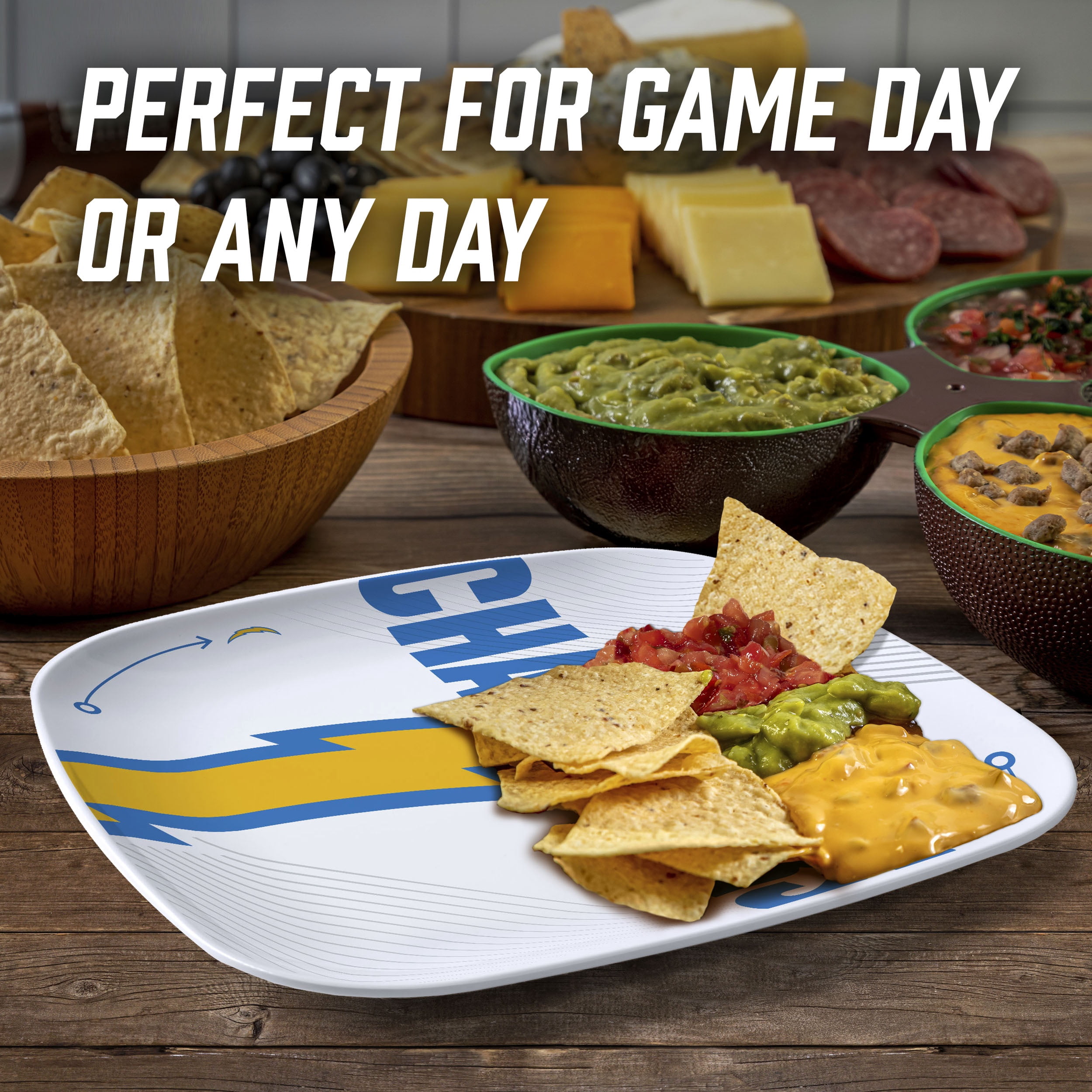 YouTheFan NFL Los Angeles Chargers Large Party Plate