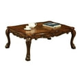 thumbnail image 2 of Classic Cherry Oak Coffee Table With Claw Legs And Exquisite Decoration Rectangular Feet - Solid Wood Construction For Durability, 2 of 5