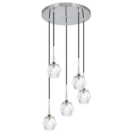 

Woodbridge Lighting Regent Park 5-Light Crystal Glass Pendant in Chrome