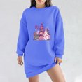 thumbnail image 2 of Pisexur Robe de Noël pour Femmes Mode Imprimé Arbre de Noël Col Rond Robe Chandail en Molleton Décontractée Manches Longues Robe de Fête d'Automne Mini Robe, 2 of 4