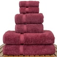 thumbnail image 2 of Luxury Hotel & Spa Quality, Quick Dry 100% Turkish Cotton, 700 GSM, Eco Friendly Towel, Bathroom and Kitchen Dobby Border Towels, 2-Bath Towel, 2-Hand Towel, 2-Washcloth (Bundle Set of 6, Cranberry), 2 of 3
