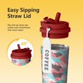thumbnail image 5 of 18oz Travel Coffee Mug with Strap, 316 Stainless Steel Vacuum Insulated Tumbler, 2-in-1 Straw Lid, Camouflage Print, 5 of 6
