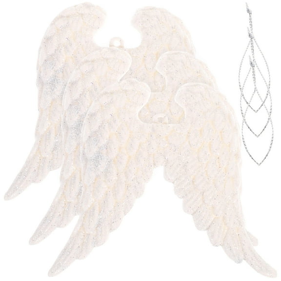 CIMAXIC Christmas Tree Decor Angel Wings Pendant White Plastic Cimaxic 3Pcs