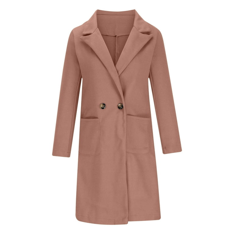 Homenesgenics Camel Coat for Women Women's and Winter Solid Color