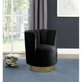 thumbnail image 2 of Pemberly Row Velvet Upholstered Swivel Accent Chair in Black Velvet, 2 of 5