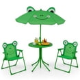 thumbnail image 1 of Costway Kids Picnic Table & Chair Set with 2 Folding Chairs & Height Adjustable Umbrella Green, 1 of 10