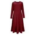 thumbnail image 3 of Felirenzacia Fall Dresses for Women, Ribbed Knit Maxi Dress, Long Sleeve Flared Hem, Fall Winter Casual Work Office Wear, 3 of 7