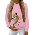 thumbnail image 6 of Womens Pet Carrier Thin Sweatshirts Kitten Puppy Pouch Shirts Animal Holder Long Sleeve Sweatshirt Pullover, 6 of 7