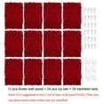 thumbnail image 7 of Blosmon Flower Wall Panel for Wedding Decor 12pcs Red Silk Hydrangea Flower Backdrop, 7 of 7