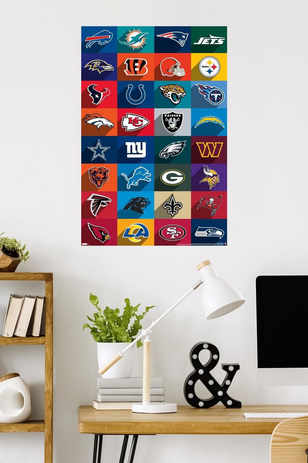 NFL League - Logos 24 Wall Poster, 22.375" x 34"