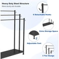 thumbnail image 3 of Toallero extragrande de pie con estante de almacenamiento de metal y 6 ganchos para baño soporte de secado de manta resistente de 3 niveles para pisci, 3 of 7
