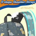 thumbnail image 5 of Dinosaur and Star Gray Pattern 17" Waterproof Oxford School Backpacks for Teens, S-Shape Padded Straps, for School, Travel, Hiking, Camping, 5 of 5
