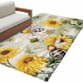 thumbnail image 2 of 2.7x5 Area Rugs, Sunflower Bee Non-Skid Rubber Backing Large Rectangle Rugs - Living Room Bedroom Home Office, Vintage Summer Botanical Farmhouse Indoor Floor Mat Carpets Washable Rug, 2 of 9