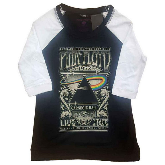 Pink Floyd Ladies Raglan T-Shirt: Carnegie Hall Poster (Large)