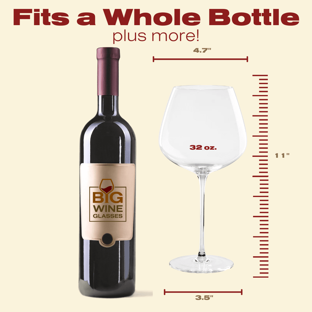 Big Wine Glasses Oversized, Giant Wine Glass, Huge Wine Bottle, Extra Large  Wine Glasses With Stem,set of 2 Glass Bottles 26 Oz / 780 Ml 