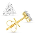 thumbnail image 2 of London Fine&nbsp;Jewelry&nbsp;0.50 CT Triple Diamond Studs with 14k Solid Gold, 3 Round Cut & Basket Prong Setting Diamond Earring with Push Back, H&nbsp;Color, SI1-SI2 Clarity, 2 of 4
