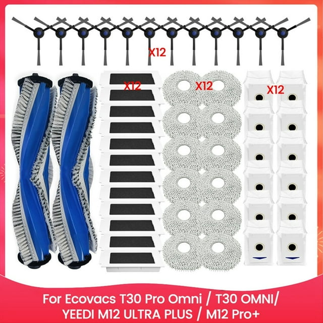 Para T30 Pro Omni / T30 OMNI, ULTRA PLUS / Pro+ Piezas Cepillo Lateral Principal Filtro Bolsa para Polvo Paño de Fregona