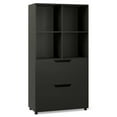 thumbnail image 6 of Resenkos 4-Cube 51" 5-Tier Freestanding Bookshelf with 2 Drawers, Black, 6 of 8