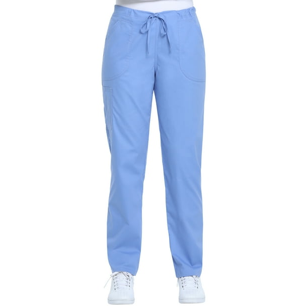 Scrubstar Women's Petite Core Essentials Stretch Drawstring Cargo Scrub