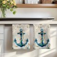 thumbnail image 7 of Teal Anchors Coastal Kitchen Towels Set of 4, Vintage Summer Beach Nautical Absorbent Dish Towels for Kitchen, Microfiber Hand Towel, Quick Drying Tea Towel for Cleaning Decorative Dishcloths, 7 of 7