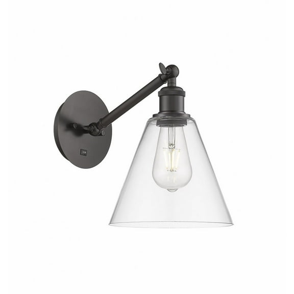 317-1W-OB-GBC-82-LED-Innovations Lighting-Athens - 1 Light Wall Sconce In Industrial Style-12.38 Inches Tall and 8 Inches Wide Oil Rubbed Bronze Clear