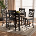 thumbnail image 2 of Baxton Studio Arden Sand Upholstered Espresso 5-piece Wood Pub Set, 2 of 8