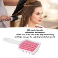 thumbnail image 3 of Lot de 4 brosses à cheveux incurvées et ventilées, pour massage et démêlage, pour cheveux épais, avec manche blanc et dents de rose, 3 of 4