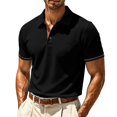 thumbnail image 2 of Polo Shirts for Men Summer Lightweight Short Sleeve Lapel Collar Business Casual T Shirts Golf Shirt, 2 of 9