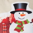 thumbnail image 3 of Violet Linen Christmas Ornaments Modern Pattern, Polyester Burlap Fabric, Applique Print Felt Design, Snowman, 18 Inch x 18 Inch, Decorative Throw Pillow, 3 of 6