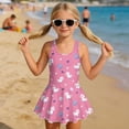 thumbnail image 3 of Xixirimido Cute Unicorn Planets Pink Print Girls One Piece Swimsuits with Skirt Sleeveless Swim Dress Modest Skirted Swimwear with Built-in Shorts UPF 50+ Bathing Suit, 5-6 Years, 3 of 7