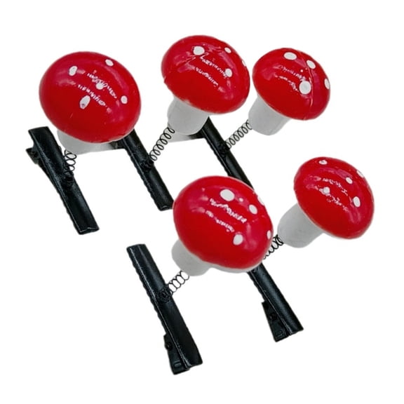 5pcs Durability Mushroom Hair Clip Fashion Personality Hairpin Creative Hairclip