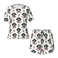 thumbnail image 5 of Wukai Pirate Puppy Women's Pajama Set,Short-Sleeve Top and Shorts with Elastic Waistband and Pockets for Loungewear, Yoga, and Casual Wear-, 5 of 8