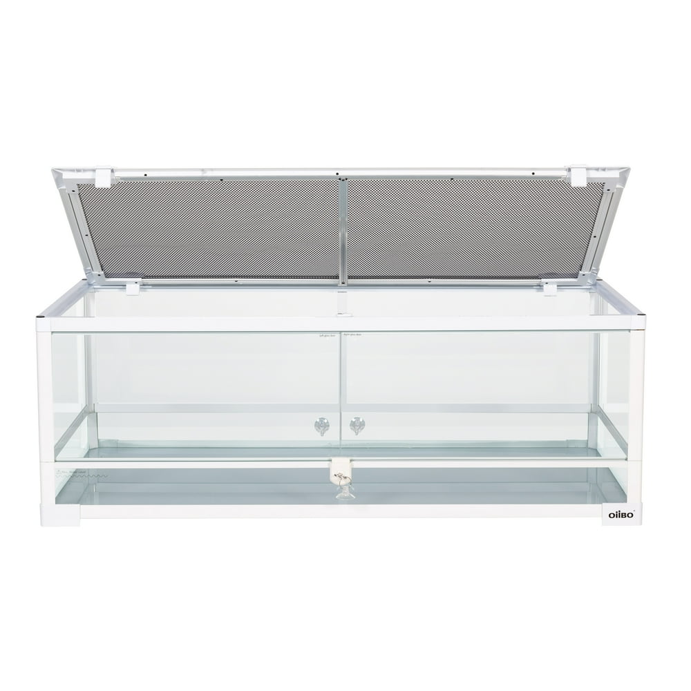 OiiBO Reptile Glass Terrarium, Swing Doors with Screen Ventilation
