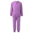 thumbnail image 3 of DPOIS Kids Boys 2 Piece Tracksuit Jogger Sets Full Zip Hoodies Outfits Purple 80, 3 of 7