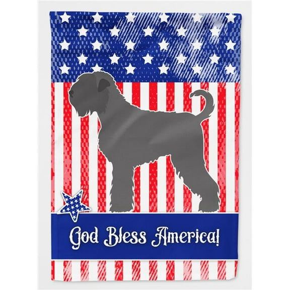 Black Russian Terrier American Flag Canvas House Size