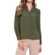 thumbnail image 1 of CAMISAS DE ENCAJE INSPIRE CHIC para Mujeres, Blusas Casual de Manga Larga con Cierre de Botones, Tendencia S Verde Ejército, 1 of 6