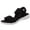 Black, variant on Women Dual Strap Knit Fabric Open Toe Wedge Sandals Comfortable Footwear For Casual Outdoor Daily Activities