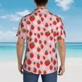 thumbnail image 6 of Xecao Hand Drawn Strawberry print Hawaiian shirt - a stylish short-sleeve button-down for men, perfect for casual beach and tropical outings., 6 of 9