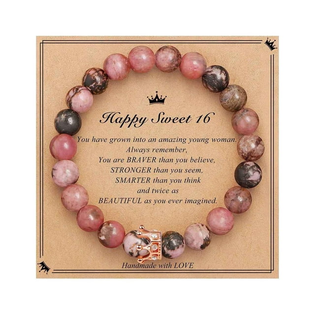 Fiudx Decoración del hogar Pulsera con colgante de amor Pulsera con cuentas y tarjeta de regalo de Navidad