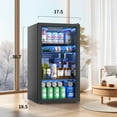 thumbnail image 3 of Patiosunny 130 Can Beverage Refrigerator Cooler 3.2 Cu.ft Mini Fridge with Glass Door & Adjustable Shelves, for Home/Office/Bar, 3 of 10
