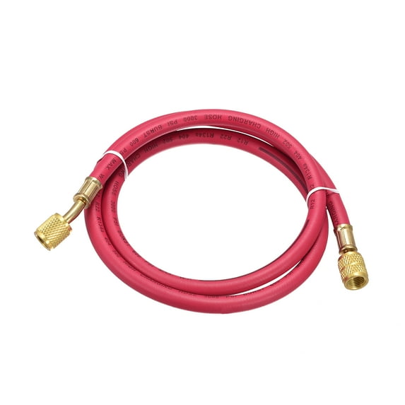 Uxcell 3.94ft 1/4 SAE Thread 600PSI Refrigeration Charging Hose Tube Rubber Red