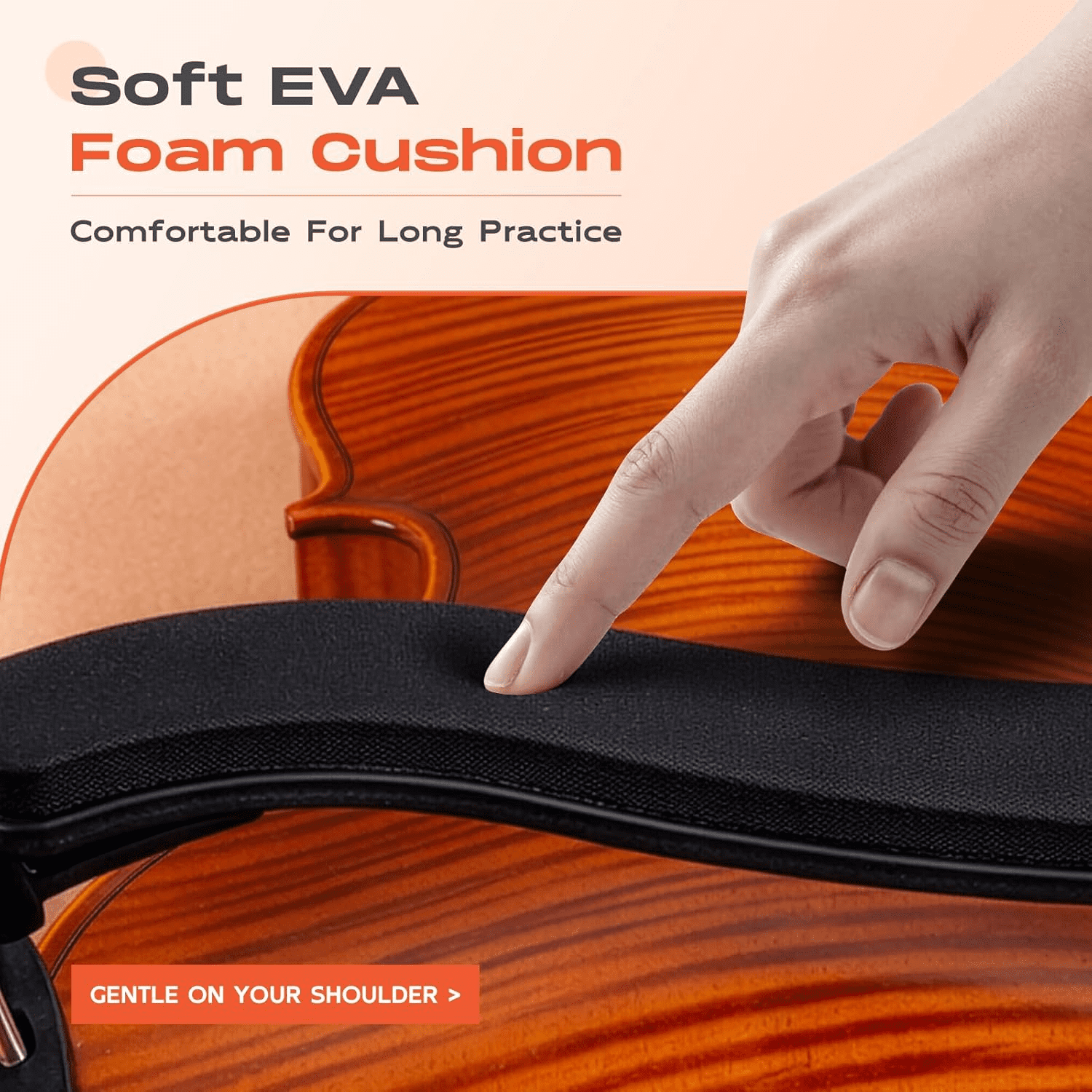 MOUSYKO Shoulder rests for violins,Violin Shoulder Rest for 1/2-1/4 Size, Collapsible and Height Adjustable Feet, Violin Universal Type Violin Parts Soft Easy to use