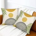 thumbnail image 6 of Boho Mid Century Pillow Covers 16x16 Set of 2, Mustard Yellow Sunset Decorative Throw Pillow Covers Outdoor Summer Modern Abstact Cushion Case for Bed Couch Sofa Home Decor, 6 of 6