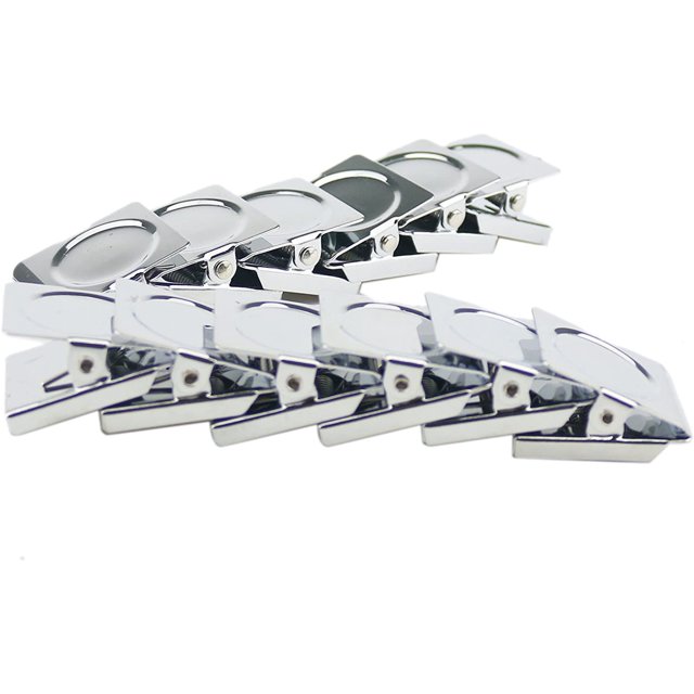 Clip de metal de 1,2"-12 unidades para nevera, pizarra blanca, clip magnético de pared para notas, clip de metal (1,2"), 45 mm oso de fresa Hogar