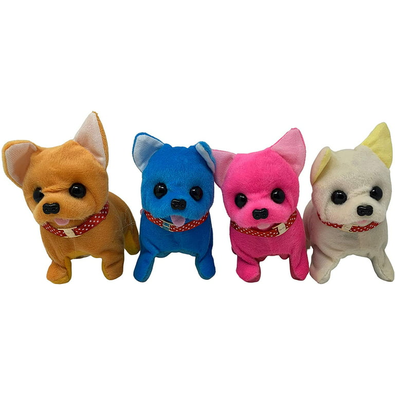 Licensed Chihuahua Puppy Dog Walking, Moving, Sounding, Tail Curling Plush Baby Toy Mini Cat (Color May Vary), Multicolor