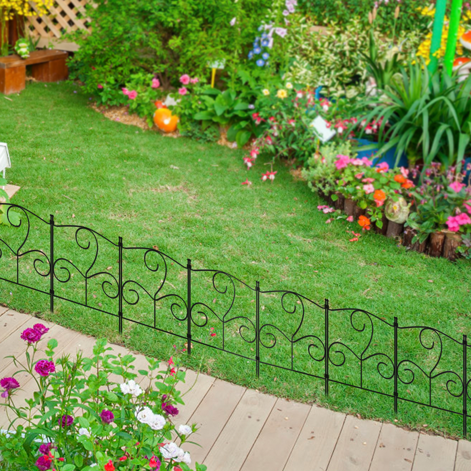 26PCS Unique Decorative Garden Fence, 16.54" (H) x 26FT (L) Animal Barrier Fence Arched