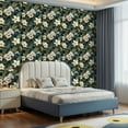 thumbnail image 2 of Peel and Stick Wallpaper Contact Paper Black Multi Fiji Garden Tropical Leaves Flowers Botanical Greenery Self Adhesive and Removable 17.7in x 118in, 2 of 8