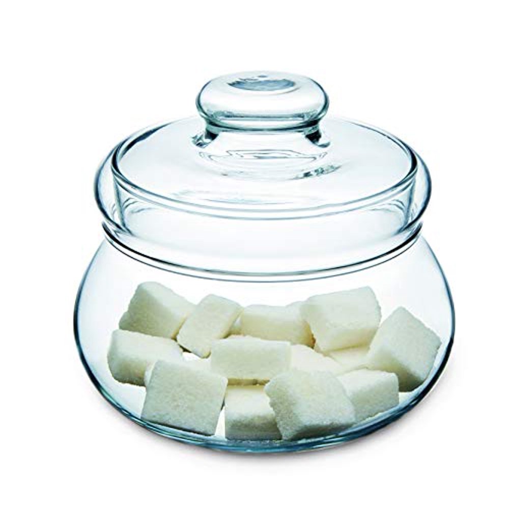 Simax Clear Glass Sugar Bowl With Lid Sweetener Dispenser For Tea and