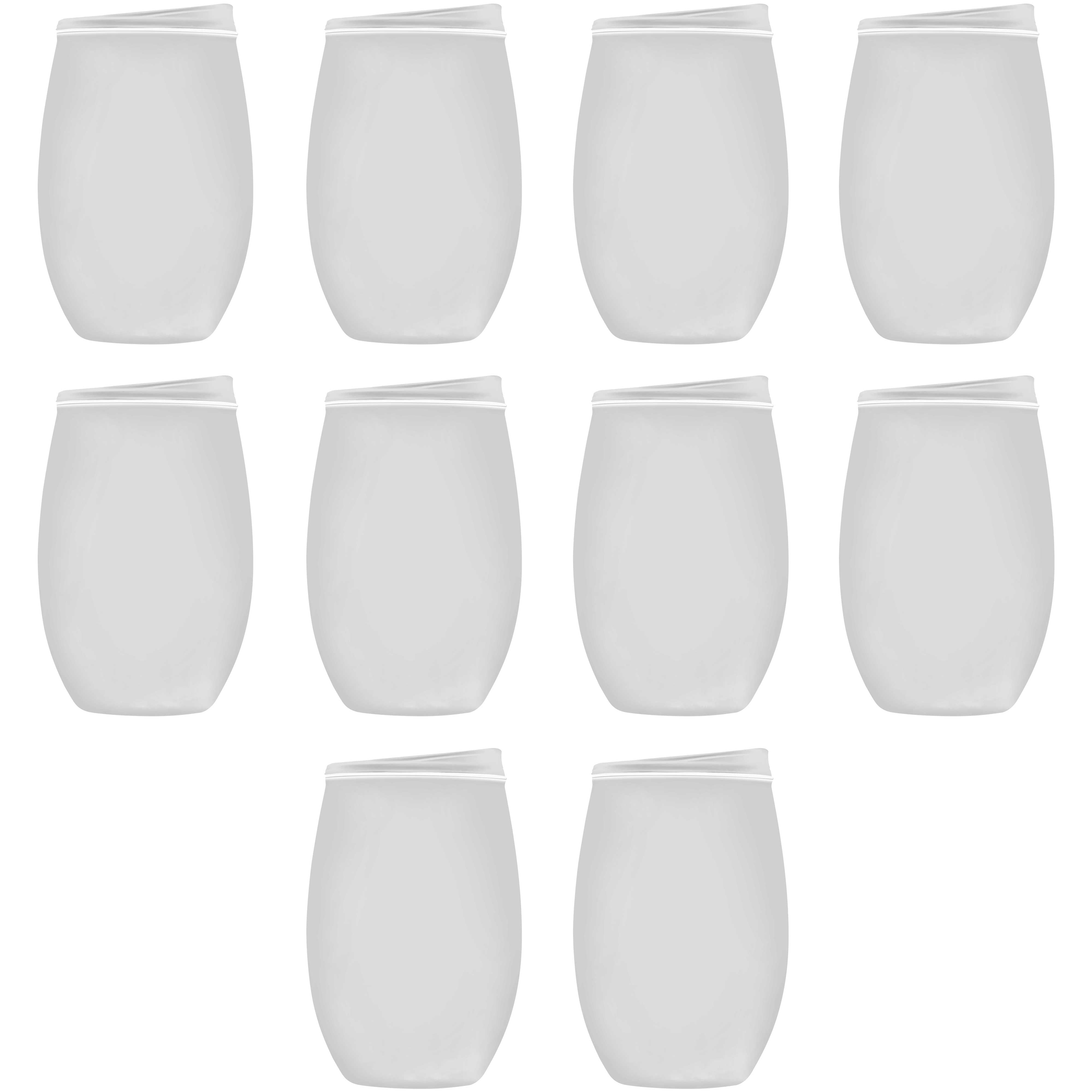 Tumbler Stemless Wine Glasses 16 oz. Set of 10, Bulk Pack Perfect for