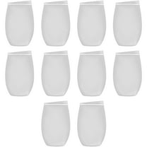 Tumbler Stemless Wine Glasses 16 oz. Set of 10, Bulk Pack - Perfect for Wine, Cocktails, Other Hot & Cold Beverages - White